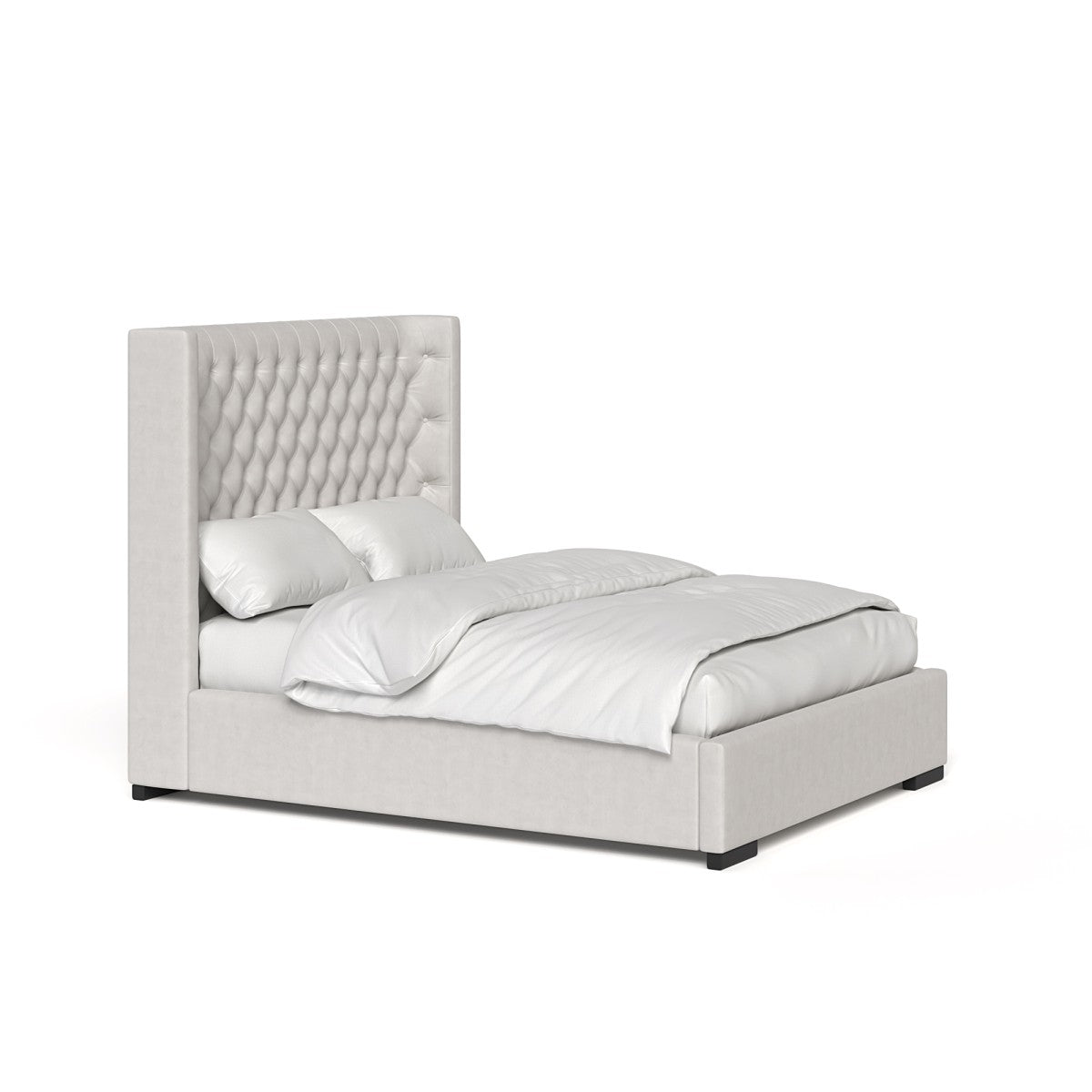 Katrina Platform Bed - Light Grey