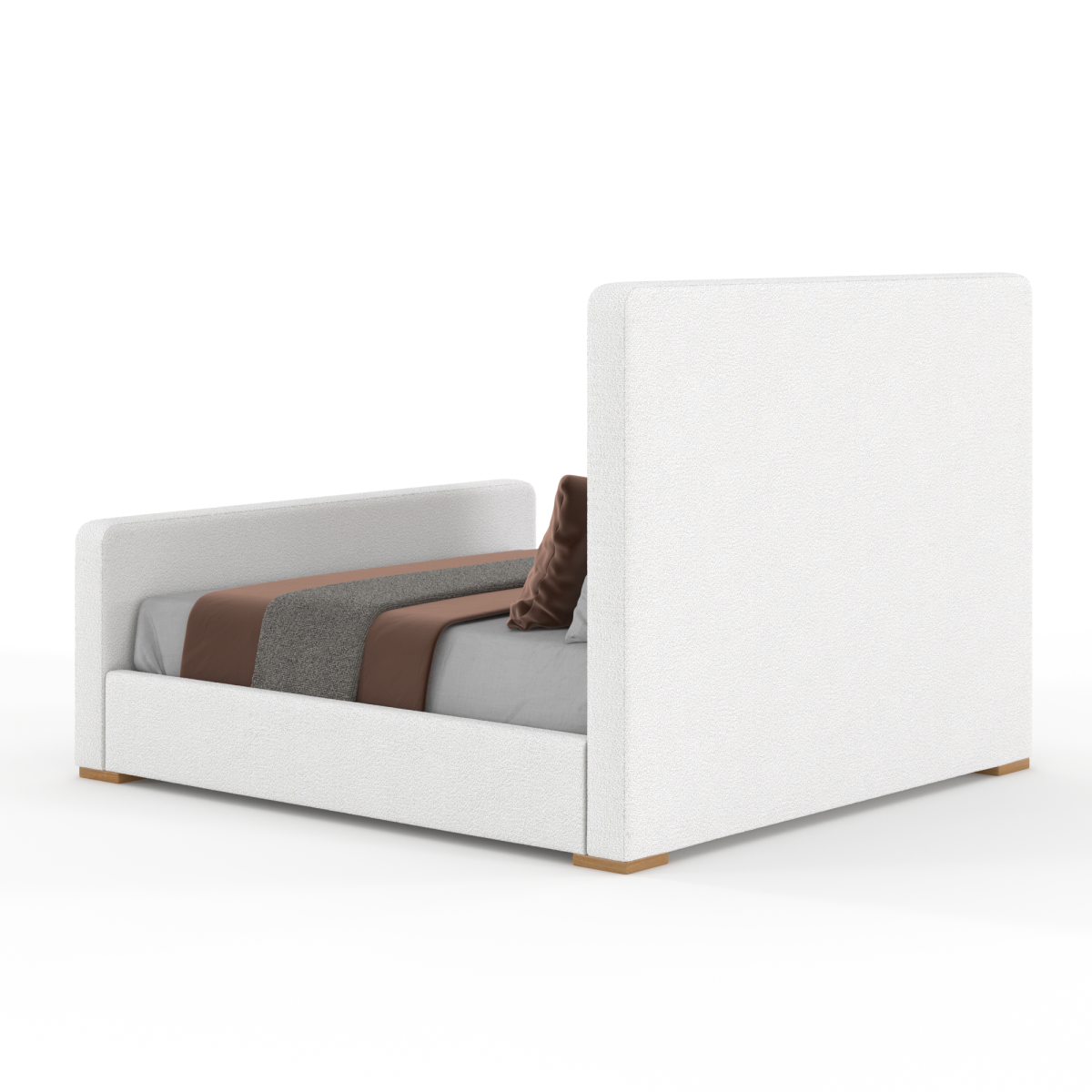 Wynndel Platform Bed - Cream Bouclé