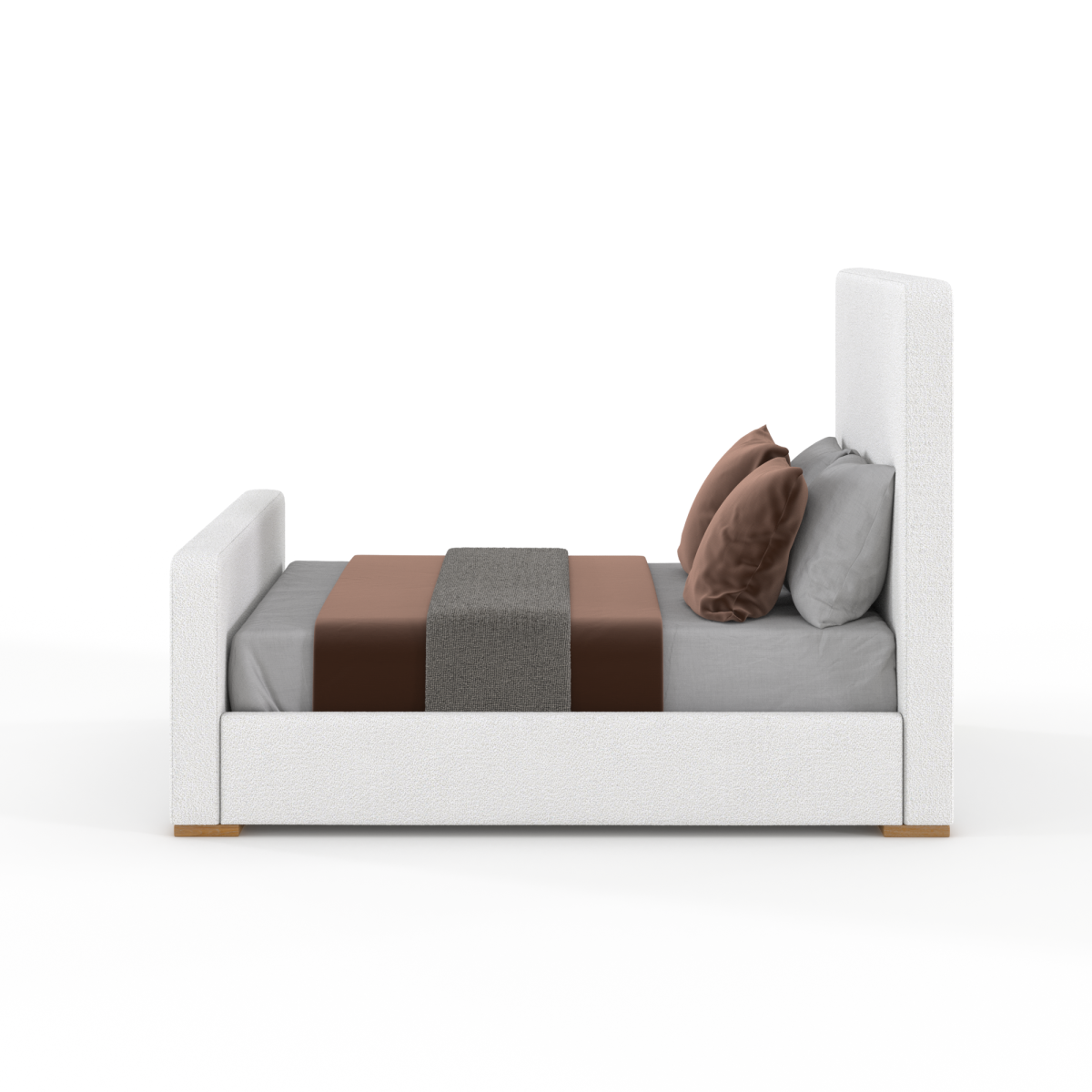 Wynndel Platform Bed - Cream Bouclé