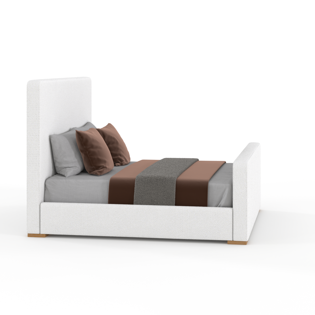 Wynndel Platform Bed - Cream Bouclé