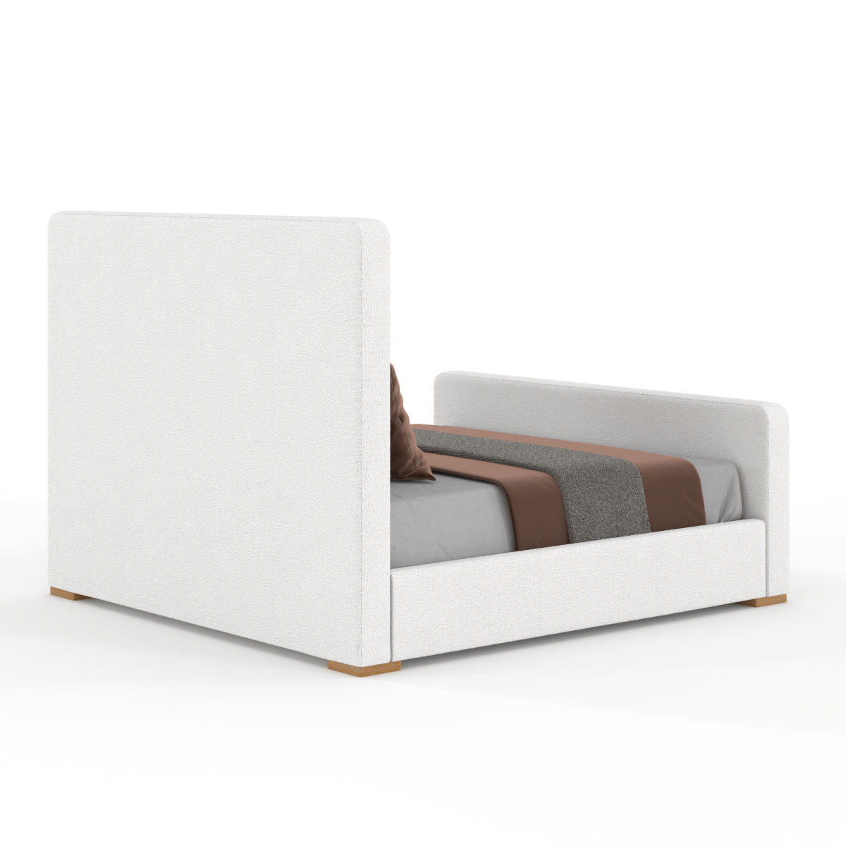 Wynndel Platform Bed - Cream Bouclé