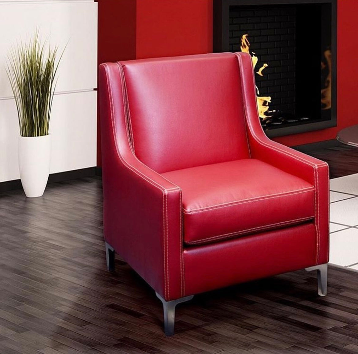 Renfrew Accent Chair Red Living Room Furniture Made In Canada   IMG 43332 