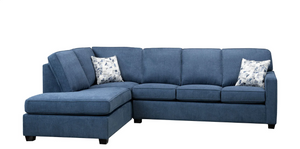 Blue Sectional with Chaise | Sofas Made In Canada